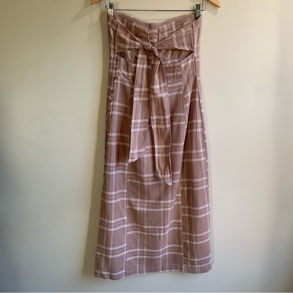 Free People Life Like This Linen Strapless Midi Dress - Picture 8 of 15